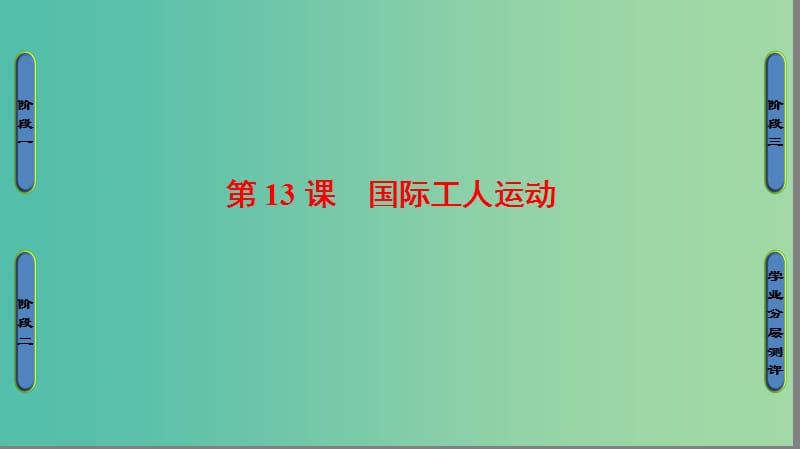 高中历史 第4单元 从来就没有救世主 第13课 国际工人运动课件 岳麓版选修2.ppt_第1页