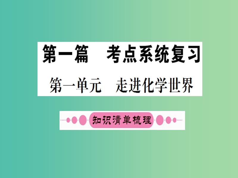 中考化学 第一单元 走进化学世界课件.ppt_第1页