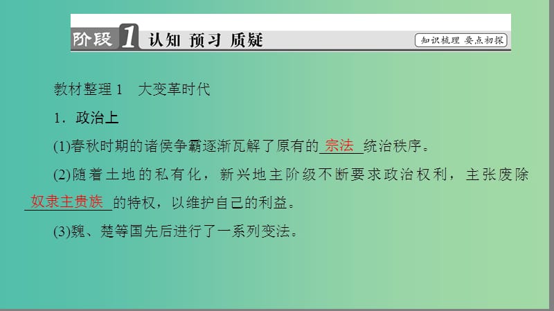 高中历史 专题2 商鞅变法 1“治世不一道便国不必法古”课件 人民版选修1.ppt_第3页