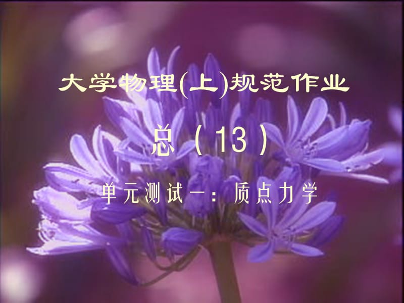 大学物理规范作业上册13解答.ppt_第1页