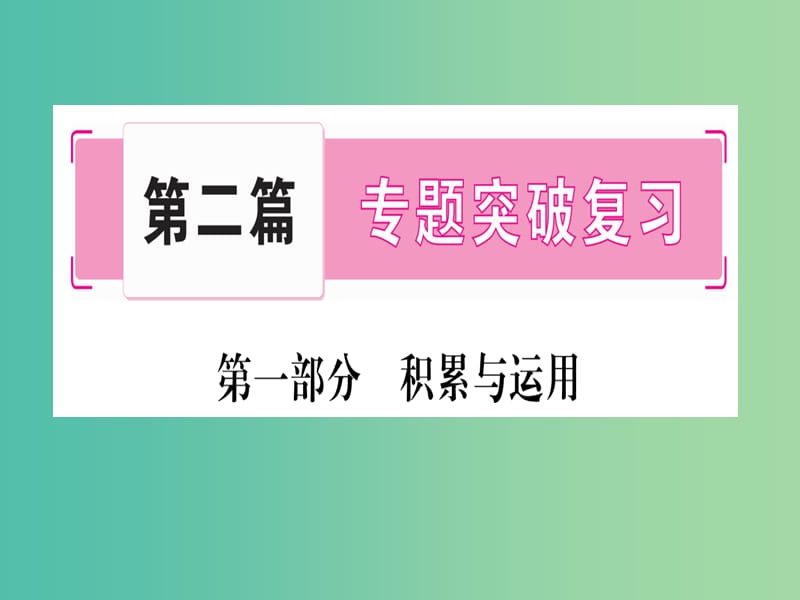 中考语文 专题复习精讲 专题一 字音、字形课件 语文版.ppt_第1页