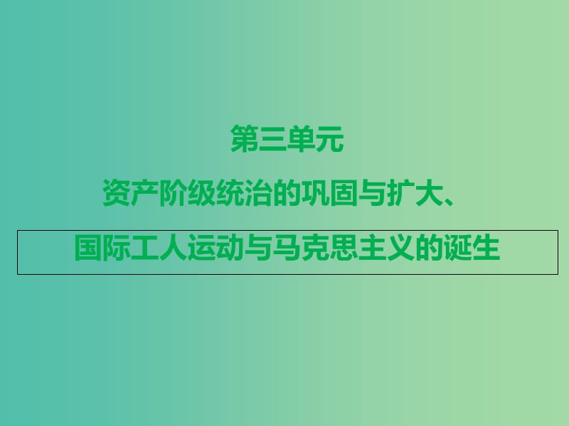 中考历史总复习第五部分世界近代史第三单元资产阶级统治的巩固与扩大国际工人运动与马克思主义的诞生课件.ppt_第3页