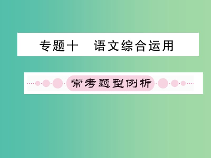 中考语文 专题十 语文综合运用课件.ppt_第1页