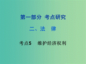 中考政治試題研究 第1部分 考點研究 二 法律 考點5 維護經(jīng)濟權利精練課件.ppt