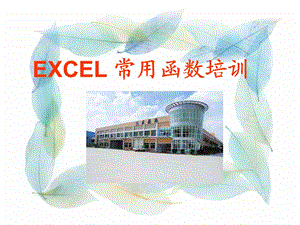 EXCEL常用函數(shù)培訓(xùn)教程.ppt