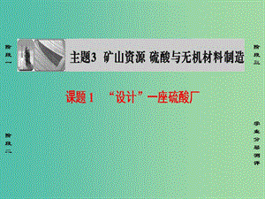 高中化學(xué) 主題3 礦山資源 硫酸與無(wú)機(jī)材料制造 課題1“設(shè)計(jì)”一座硫酸廠(chǎng)課件 魯科版選修2.ppt