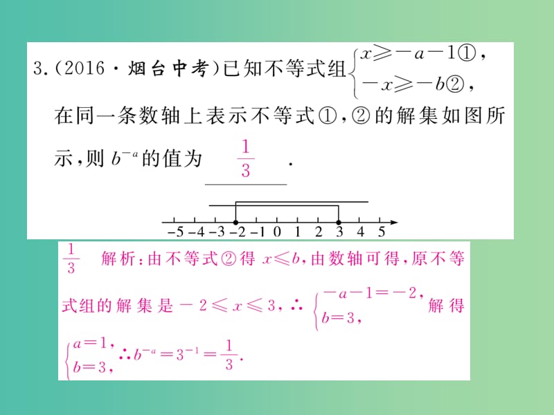 七年级数学下册 解题技巧专题 一元一次不等式（组）含字母系数的问题课件 （新版）新人教版.ppt_第3页