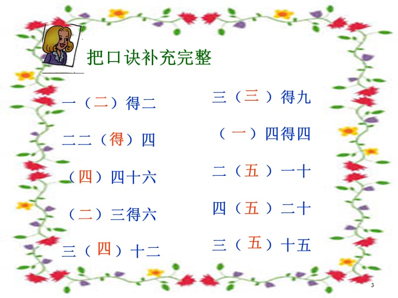 3、4、5-的乘法口诀练习课练习十一ppt课件_第3页