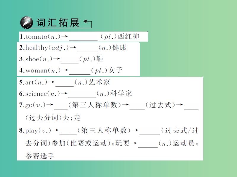 中考英语 第一轮 课本知识聚焦 第2讲 七上 Units 6-9课件.ppt_第3页