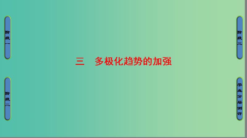 高中历史 专题9 当今世界政治格局的多极化趋势 3 多极化趋势的加强课件 人民版必修1.ppt_第1页