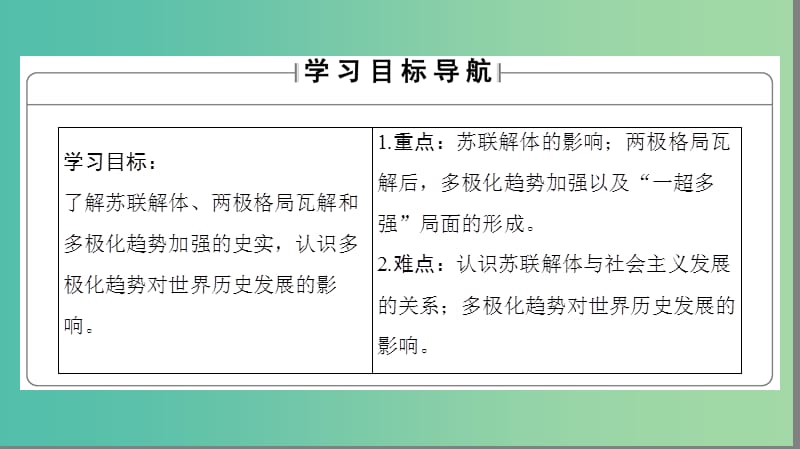 高中历史 专题9 当今世界政治格局的多极化趋势 3 多极化趋势的加强课件 人民版必修1.ppt_第2页