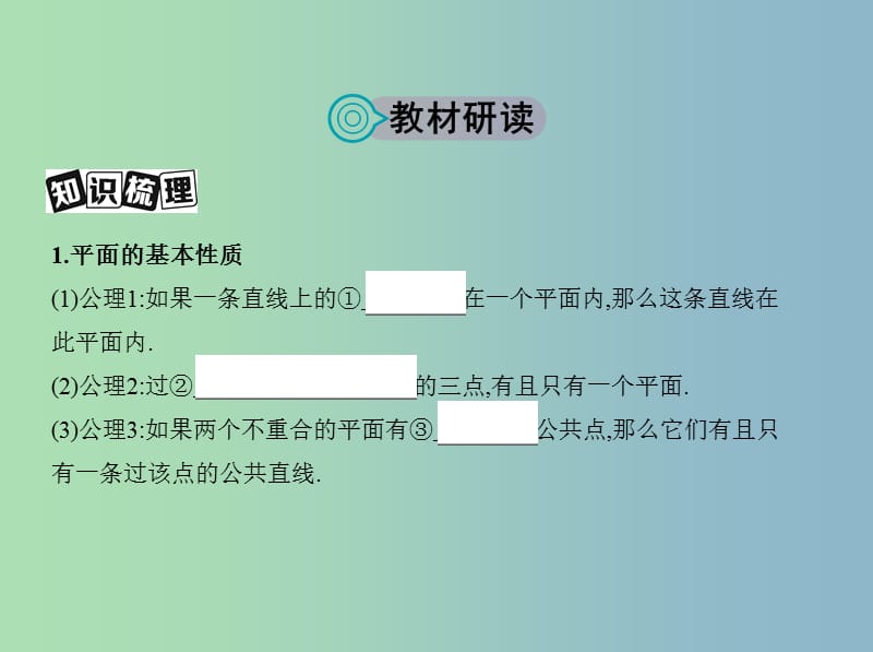 高三数学一轮复习第八章立体几何第二节空间点直线平面之间的位置关系课件理.ppt_第2页