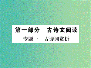 中考語文 第一部分 專題一 古詩詞賞析課件 新人教版.ppt