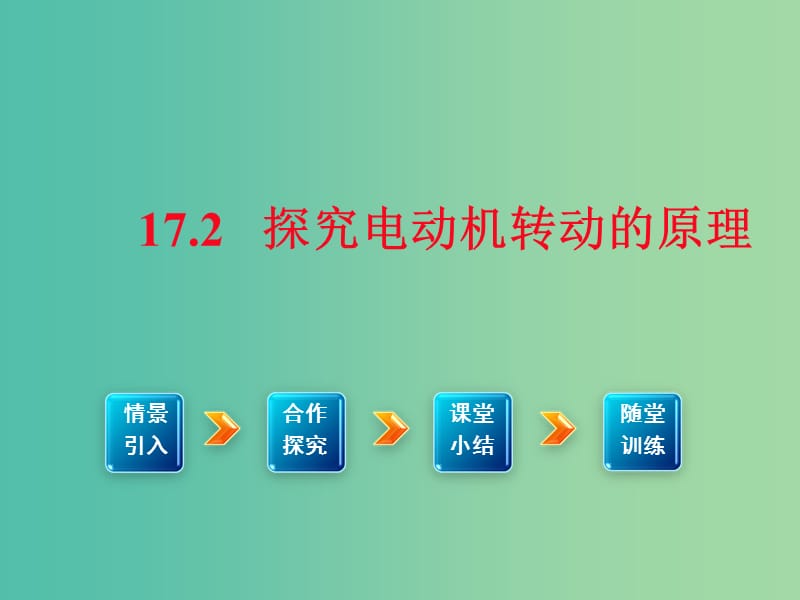 九年级物理下册17.2探究电动机转动的原理教学课件新版粤教沪版.ppt_第1页