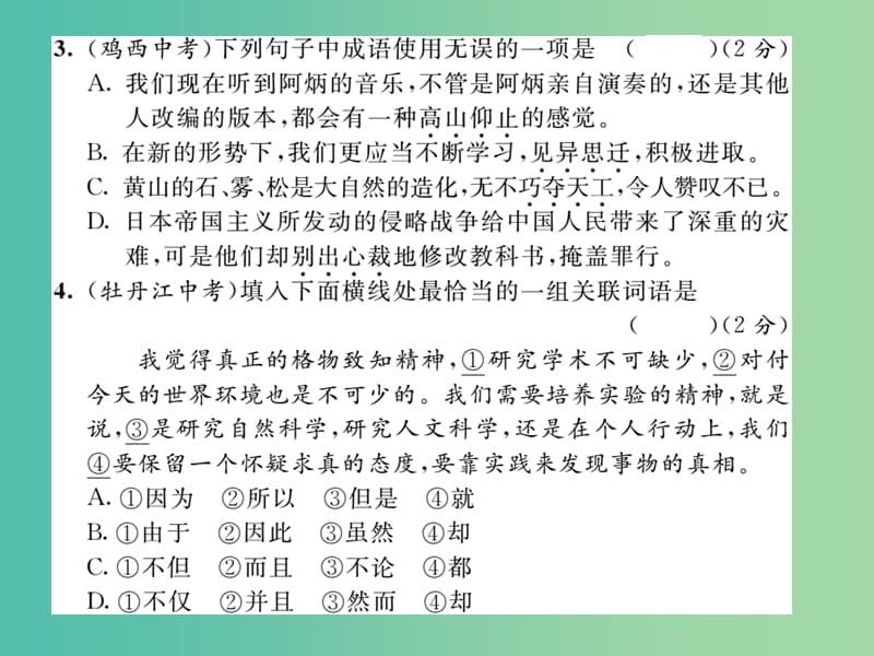 八年级语文下学期期中达标测试题课件 （新版）语文版.ppt_第3页