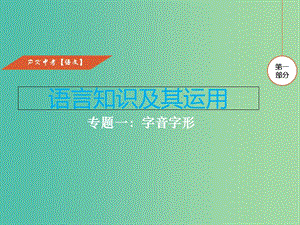 中考語文復(fù)習(xí) 第一部分 語言知識及其運用 專題一 字音字形課件.ppt