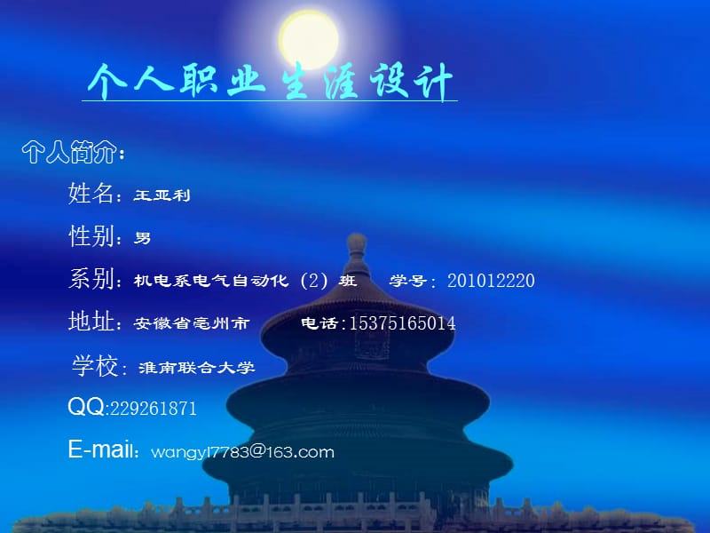 王亚利没完成就业策划书.ppt_第2页