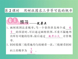 九年級數學下冊 4.2.2 用列舉法求概率 第2課時 用樹狀圖求三步等可能的概率課件 （新版）湘教版.ppt