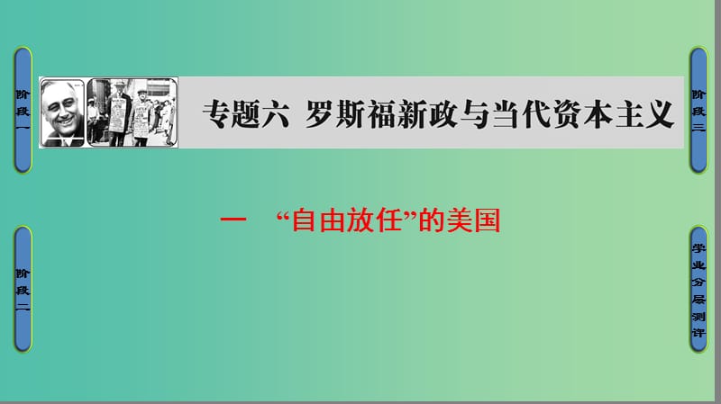 高中历史 专题6 罗斯福新政与当代资本主义 1“自由放任”的美国课件 人民版必修2.ppt_第1页