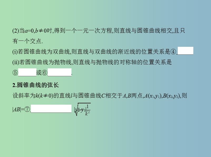 高三数学一轮复习第九章平面解析几何第九节直线与圆锥曲线的位置关系课件理.ppt_第3页