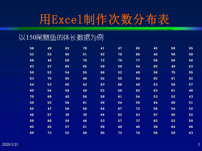 实验二用Excel进行制作次数分布表(图).ppt_第3页