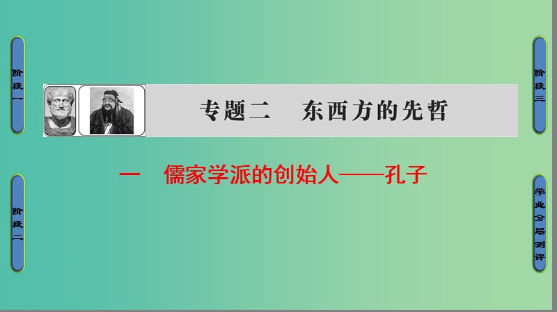 高中历史 专题2 东西方的先哲 1 儒家学派的创始人——孔子课件 人民版选修4.ppt_第1页