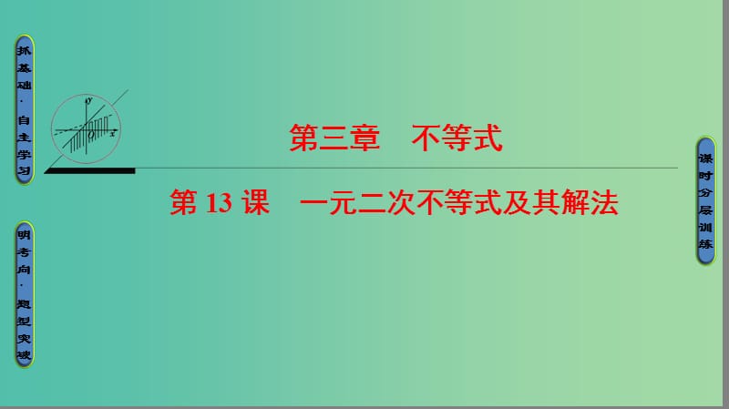 高考数学一轮复习第三章不等式第13课一元二次不等式及其解法课件.ppt_第1页