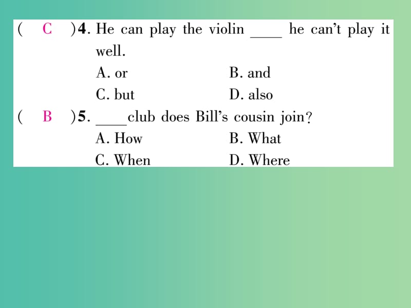 七年级英语下册 Unit 1 Can you play the guitar双休作业（一）课件 （新版）人教新目标版.ppt_第3页