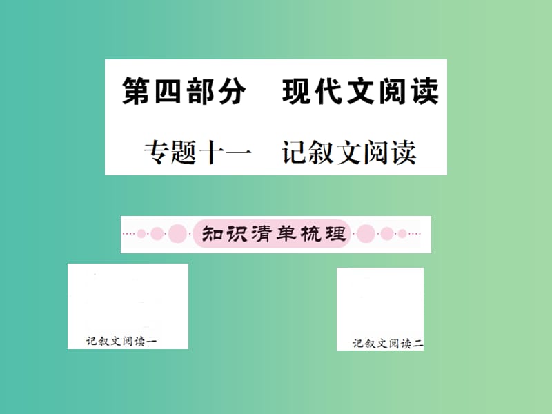 中考语文 第四部分 现代文阅读课件 新人教版.ppt_第1页