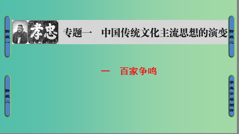 高中历史 专题1 中国传统文化主流思想的演变 1 百家争鸣课件 人民版必修3.ppt_第1页