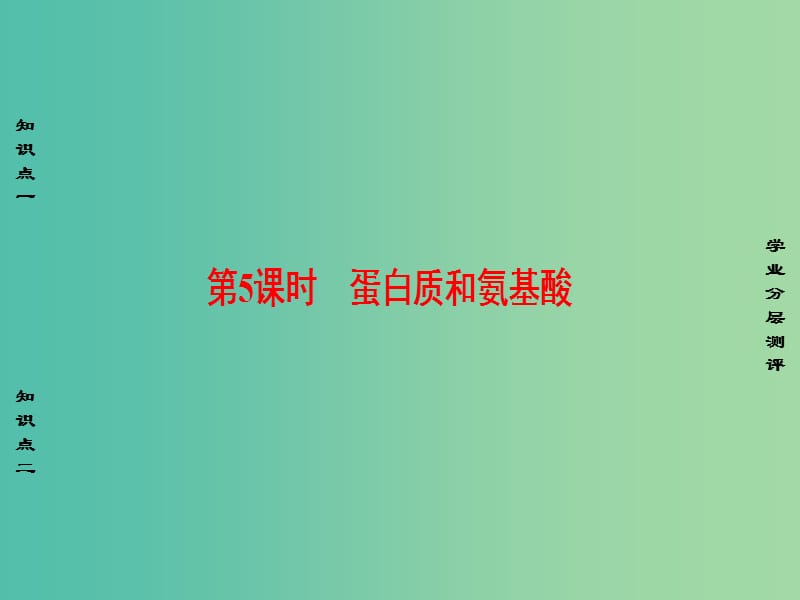 高中化学专题3有机化合物的获得与应用第2单元食品中的有机化合物第5课时蛋白质和氨基酸课件苏教版.ppt_第1页