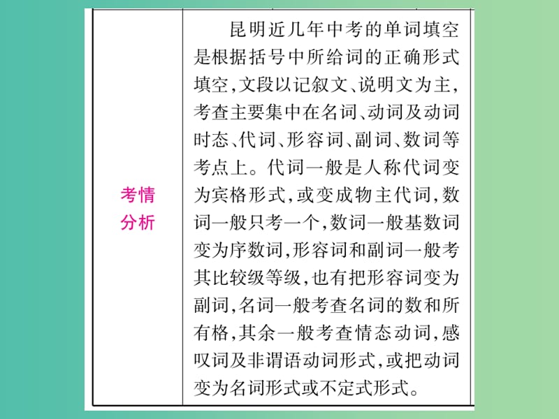 中考英语 第二篇 中考专题突破 第一部分 语法专题突破十七 单词填空课件 人教新目标版.ppt_第3页