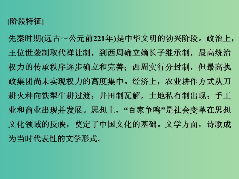 高考历史大一轮复习第一部分阶段一中华文明的起源与奠基--先秦阶段提升课件人民版.ppt_第3页