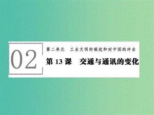 高中歷史 第二單元 工業(yè)文明的崛起和對中國的沖擊 2.13 交通與通訊的變化課件 岳麓版必修2.ppt