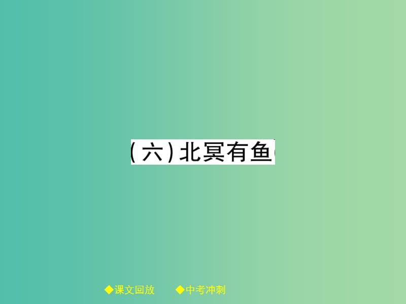 中考语文总复习 第2部分 古诗文积累与阅读 专题14 文言文阅读（规定篇目复习）（6）北冥有鱼课件.ppt_第1页