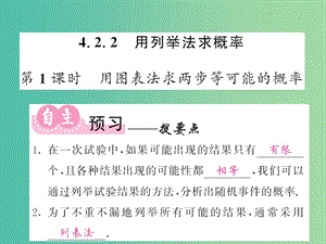 九年級數學下冊 4.2.2 用列舉法求概率 第1課時 用圖表法求兩步等可能的概率課件 （新版）湘教版.ppt