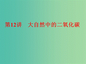 中考化學一輪復習 教材梳理階段練習 第12講 大自然中的二氧化碳課件 魯教版.ppt