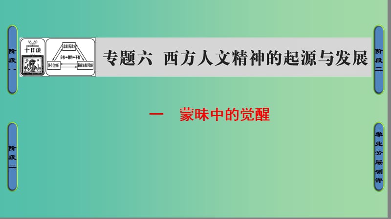 高中历史 专题6 西方人文精神的起源与发展 1 蒙昧中的觉醒课件 人民版必修3.ppt_第1页