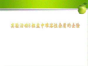 九年級化學下冊 第十一單元 鹽 化肥 實驗活動8 粗鹽中難溶性雜質(zhì)的去除課件 （新版）新人教版.ppt