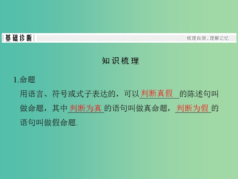 高考数学大一轮复习第一章集合与常用逻辑用语第2讲命题及其关系充分条件与必要条件课件理新人教版.ppt_第3页