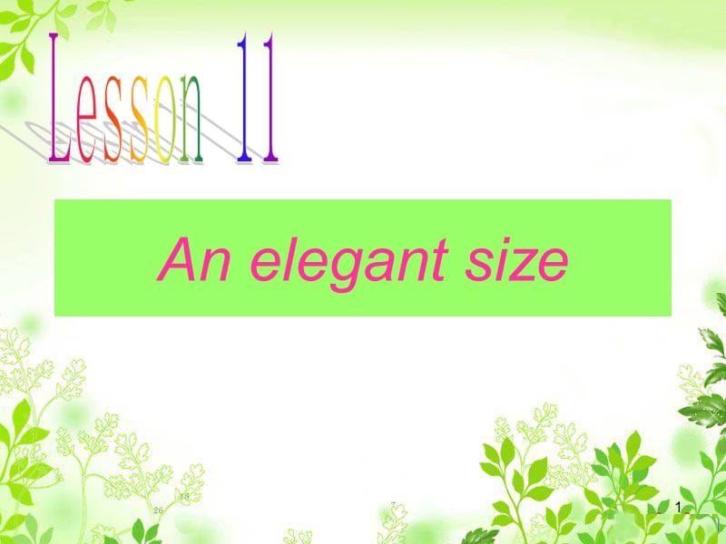 2A unit6An elegant size英语ppt课件_第1页