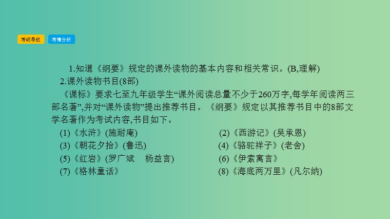 中考语文总复习 第二部分 语文积累和综合运用 专题三 名著导读课件.ppt_第3页