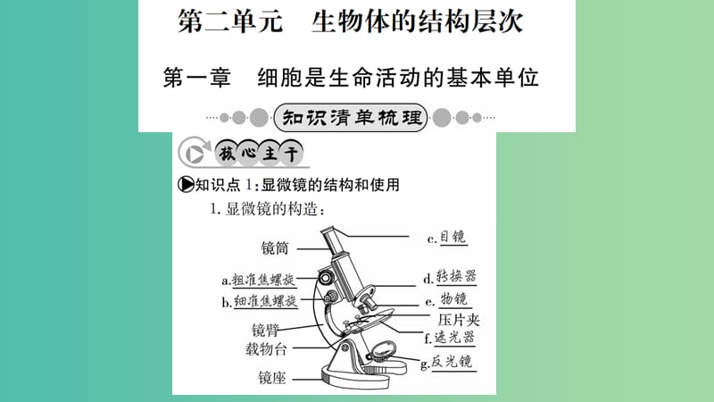 中考生物 知识系统复习 第二单元 生物体的结构层次课件.ppt_第1页