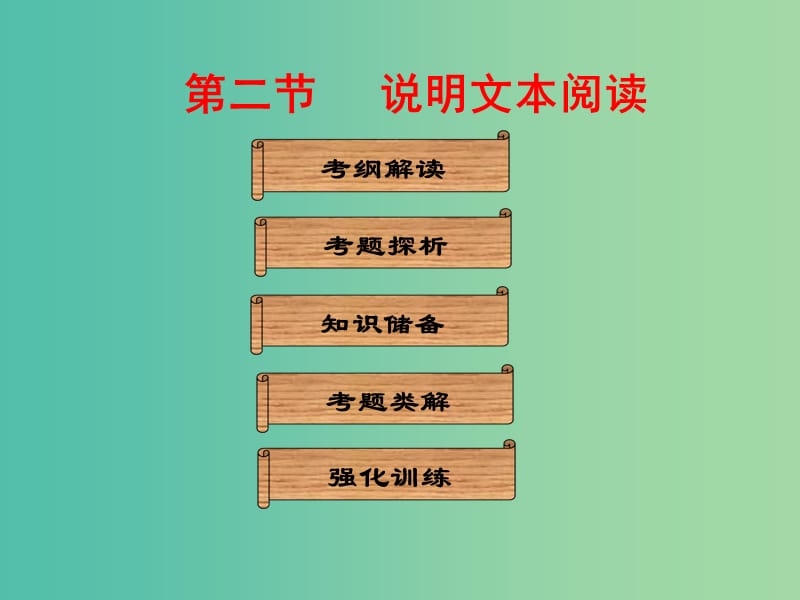 中考语文总复习 第二部分 阅读 第二章 现代文阅读 第二节 说明文本阅读课件.ppt_第1页