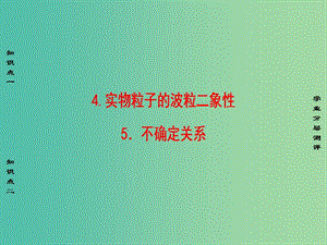 高中物理 第4章 波粒二象性 4 實(shí)物粒子的波粒二象性 5 不確定關(guān)系課件 教科版選修3-5.ppt