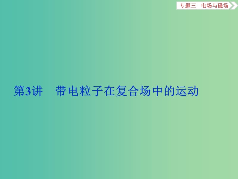 高考物理二轮复习 第一部分 专题三 电场与磁场 第3讲 带电粒子在复合场中的运动课件.ppt_第1页