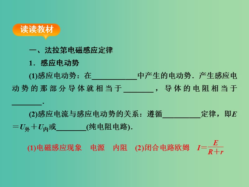 高考物理一轮复习 第九章 第2单元 法拉第电磁感应定律 自感和涡流课件.ppt_第3页