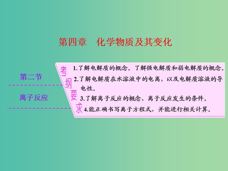 高考化学一轮复习 模块二 第四章 第二节 离子反应课件.ppt_第1页