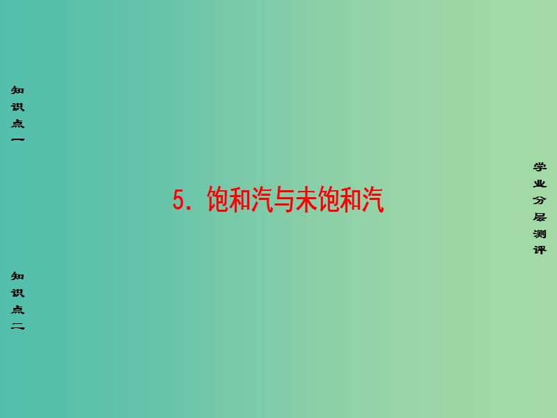 高中物理 第3章 固体和液体 5 饱和汽与未饱和汽课件 教科版选修3-3.ppt_第1页