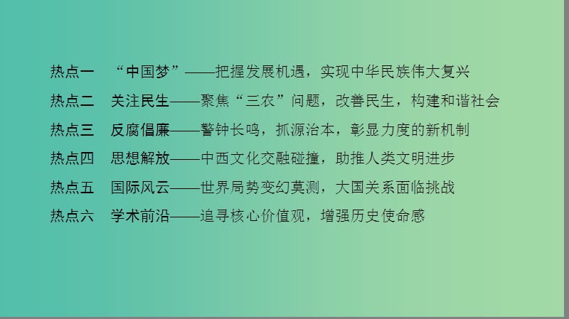 高考历史二轮专题复习与策略 第2部分 专项2 关注六大社会热点把脉高考前沿动态 热点1“中国梦”课件.ppt_第3页